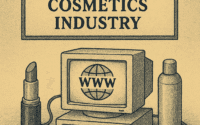 Computer with lipstick and bottle claims the internet was a beauty product all along.